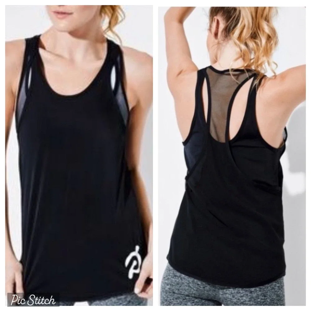 Lululemon x Peloton Black Mesh In Motion Racerback Tank Top Size 12 Tank